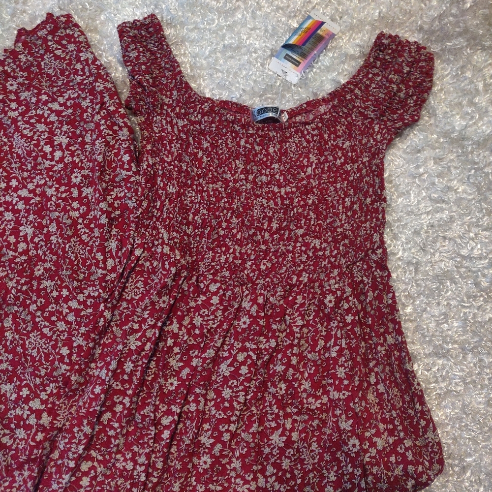 Women's Spring Koobea Red Floral Maxi Dress Size Medium NWT